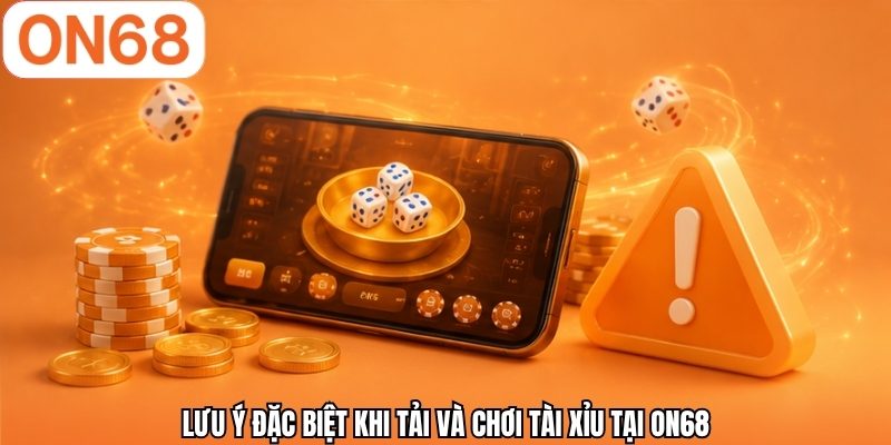 Lưu &yacute; đặc biệt khi tải v&agrave; chơi t&agrave;i xỉu tại ON68